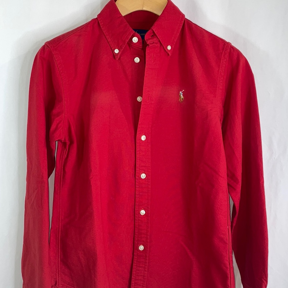Ralph Lauren, classic fit, red Oxford button down with pony